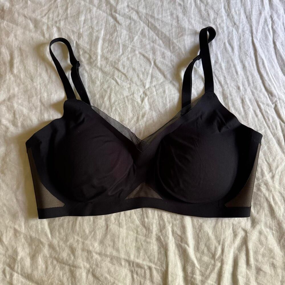Honeylove Wire Free Cross Over Bra Black Medium